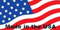A red white and blue american flag with the words " made in usa ".
