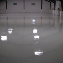A white rink with some lights on it