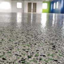 A view of the floor in an office building.